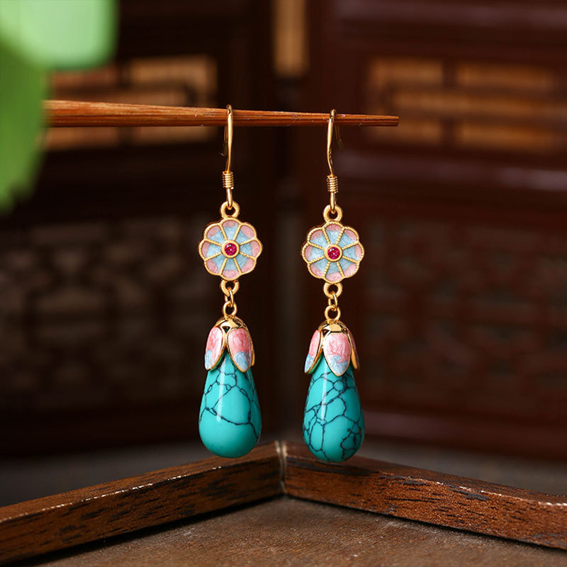 Wholesale Enamel op Turquoise Earrings