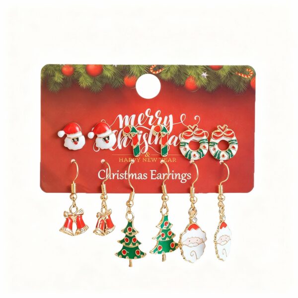 Wholesale Christmas earrings with colorful light bulbs and bells