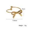 Wholesale PVD Coated Real Gold Plated 18K Gold Bow Knot 304 Stainless Steel Simple Style IG Style Waterproof Non Tarnish Open Rings