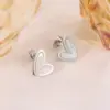 Wholesale 304 Stainless Steel Plastic Heart Shape Ion Plating (IP) Shell 18K Gold Plated Elegant Cute Sweet Waterproof Non Tarnish Plating Inlay Gold Earrings Necklace