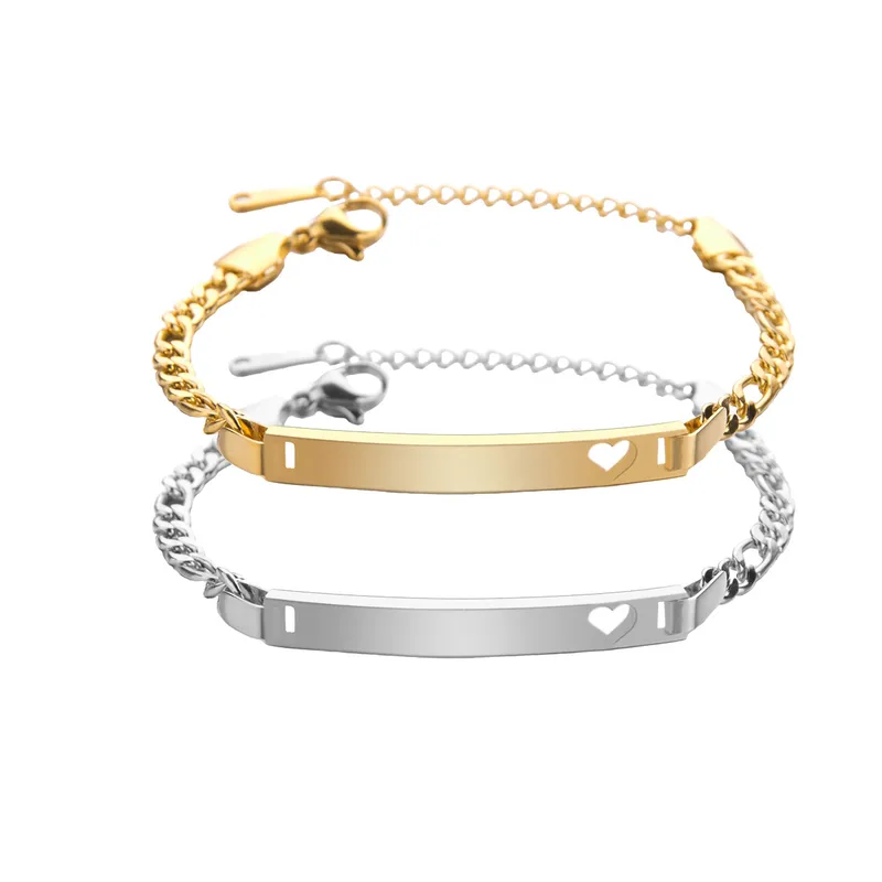 Wholesale Simple Style Geometric 201 Stainless Steel 18K Gold Plated Stainless Steel Bracelets In Bulk
