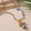 Ion Plating (IP) 18K Gold Plated Starfish Snails Fish 304 Stainless Steel Ceramics Casual Hawaiian Beach Waterproof Non Tarnish Bracelets Necklace