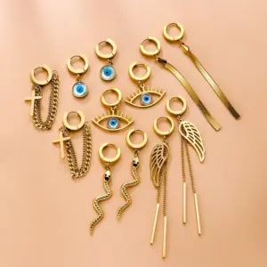 Wholesale 1 Pair Fashion Eye Plating 304 Stainless Steel Stainless Steel Earrings