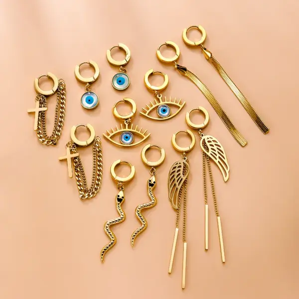 Wholesale 1 Pair Fashion Eye Plating 304 Stainless Steel Stainless Steel Earrings