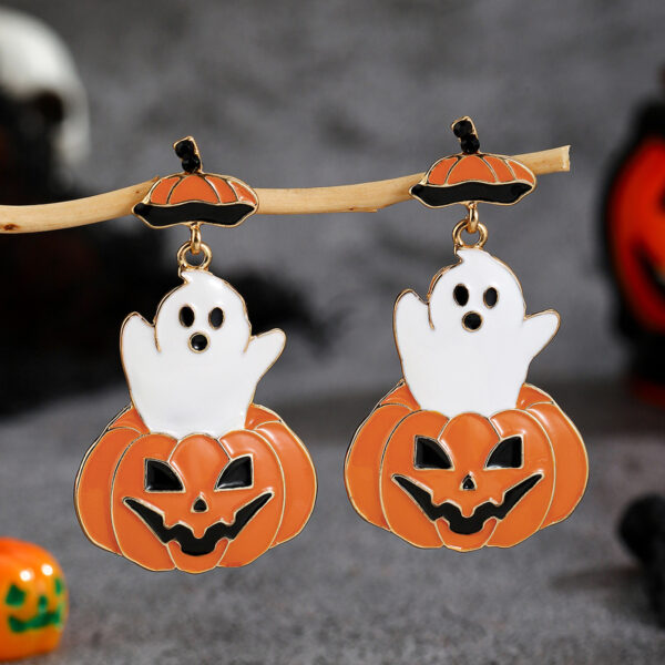 Wholesale Cross-Border Amazon Best-Selling Halloween Earrings Pumpkin Ghost Pendant Earrings Gothic Tassel Women's Earrings
