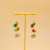 Wholesale Christmas Red Green Flower Earrings