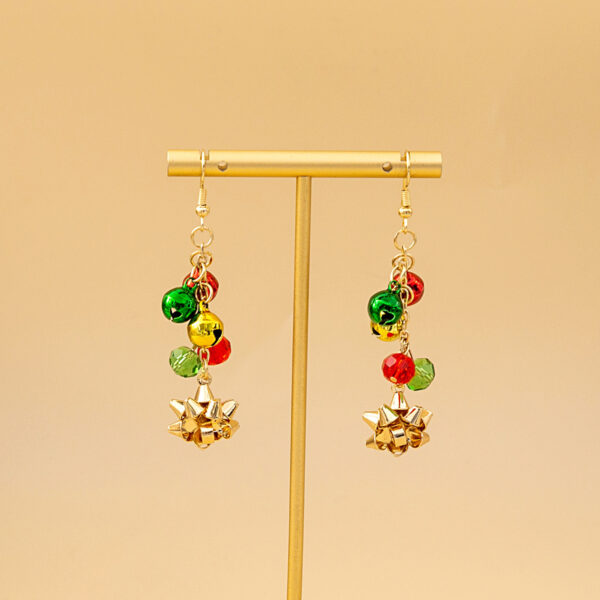 Wholesale Christmas Red Green Flower Earrings