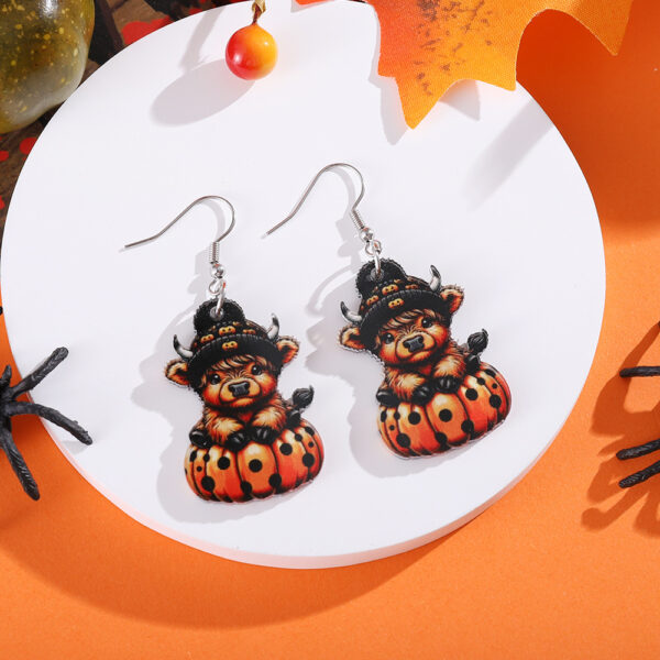Wholesale Halloween Western-style Cute Cow Acrylic Earrings