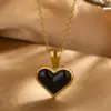 304 Stainless Steel Plastic Heart Shape Ion Plating (IP) 18K Gold Plated Princess Simple Style Classic Style Waterproof Non Tarnish Cable Chain Pendant Necklace