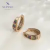 1 Pair XUPING Simple Style Commute Geometric Inlay Copper Artificial Gemstones 18K Gold Plated Earrings