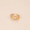 Wholesale PVD Coated Heart Shape Eye Snake 304 Stainless Steel Punk Waterproof Non Tarnish Open Ring
