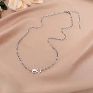 Heart-Shaped Digital 8 Steel Necklace