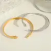 Wholesale IG Style Classic Style Commute Solid Color Snake 304 Stainless Steel 18K Gold Plated Bangle In Bulk