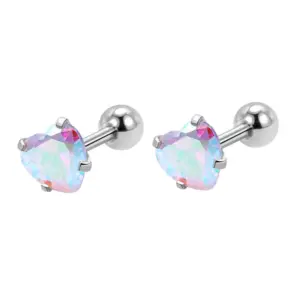 7mm Heart-Shaped AB Zirconium (a Pair)