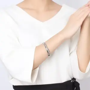 Wholesale Simple Style Grain 304 Stainless Steel Stainless Steel Bracelets In Bulk