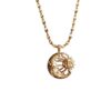 Wholesale Vintage-style diamond-encrusted sun and moon tarot card brass gold-plated clavicle chain, exquisite