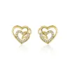 Wholesale Fashion Heart Shape Copper Inlay Zircon Ear Studs 1 Pair