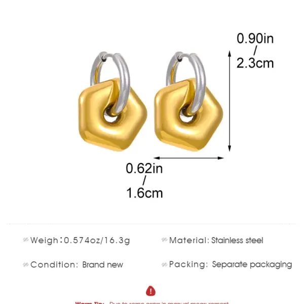 oly-3001b296908126a2c74bff40a519761a Wholesale 1 Pair Casual Simple Style Streetwear Geometric Plating 304 Stainless Steel op Earrings