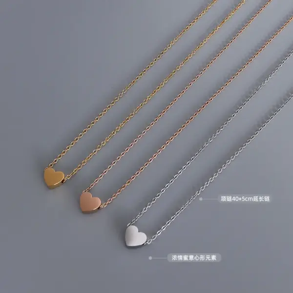 Wholesale Jewelry Simple Style Heart 304 Stainless Steel 18K Gold Plated Plating Necklace