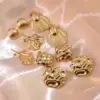 1 Pair Elegant Retro Sector Square Rhombus 304 Stainless Steel Imitation Gold Electroplating Ear Studs