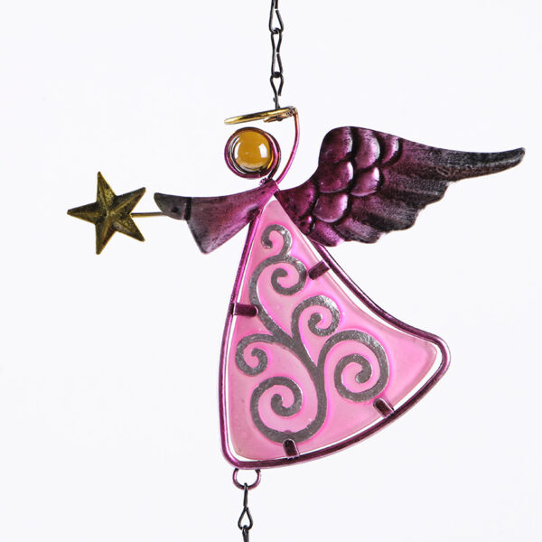 Wholesale Angel Metal Crafts Wind Bell Glass Painted Hanging Ornaments ZAKKA Creative Home Wind Bell Pipe Bell Pendant