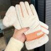 Wholesale Autumn and Winter Women's fleece-lined Thickened Warm Wind-Resistant Waterproof Gloves Outdoor Riding Skiing Climbing Non-Slip Touchscreen