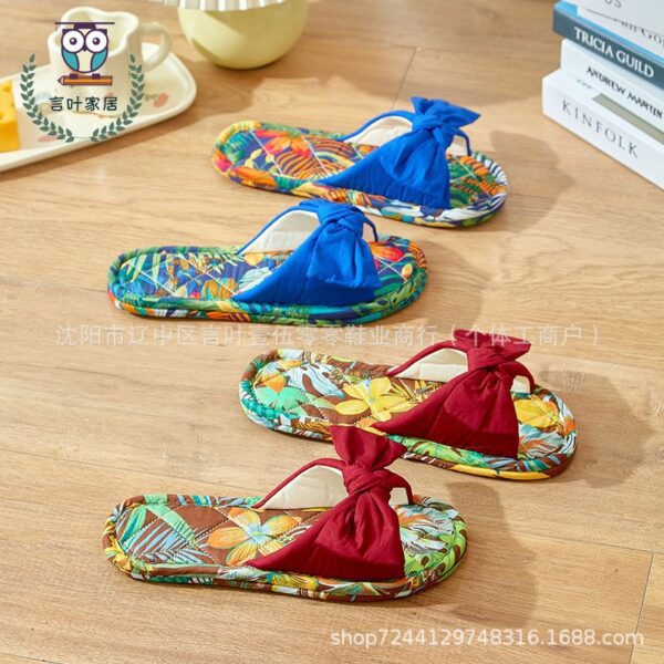Wholesale Four Seasons 2024 New Home Indoor Slippers Indoor Soft Bottom Mute Non-slip Floor Home Butterfly Cloth Slippers