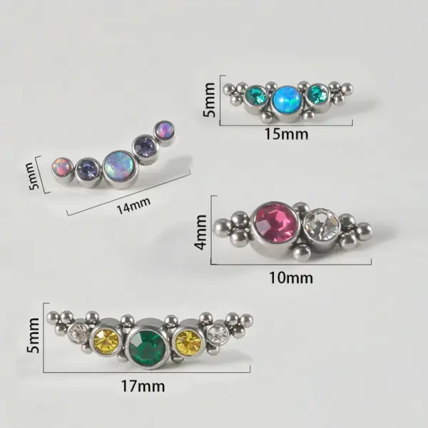 Wholesale 1 Piece Ear Cartilage Rings & Studs Simple Style Round 304 Stainless Steel Copper Zircon Inlay Resin Zircon