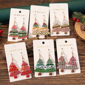 Wholesale Christmas gradient color earrings