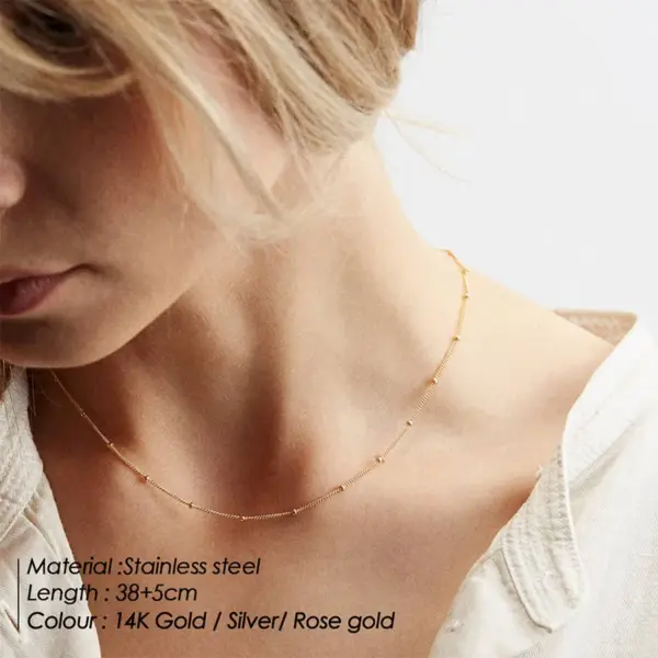 Wholesale PVD Coated 14K Gold Rose Gold Real Gold Plated Customization Laser Engraving Rectangle Titanium Steel Simple Style Waterproof Non Tarnish 304 Stainless Steel Layered Necklaces