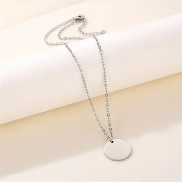 304 Stainless Steel Round Ion Plating (IP) 18K Real Gold Plated Elegant Waterproof Non Tarnish Cable Chain Gold Silver Pendant Necklace