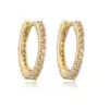 Wholesale Fashion Simple Copper Inlaid Color Diamond Round Ear Clip Earrings Women's Style Ring Light Luxury Earrings Factory Wholesale
