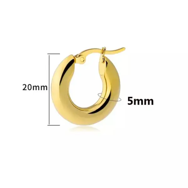 1 Pair Fashion Round Plating Stainless Steel Hoop Earrings