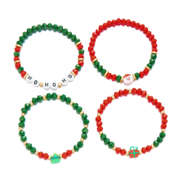 Wholesale Christmas Bracelet 4-piece Set Christmas Letter Beaded Bracelet