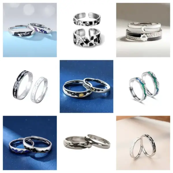 Wholesale Little Prince And Rose Couple Ring Epoxy Oath Of Eternal Love Wedding Ring Male And Female Friends Valentine's Day Gift