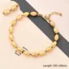Wholesale Casual Simple Style Round Oval Solid Color 304 Stainless Steel 18K Gold Plated Bracelets In Bulk