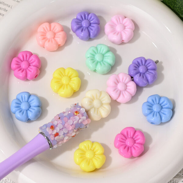 Wholesale Acrylic Cream Candy Color Small Flower Beads