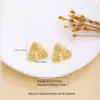 1 Pair Elegant Classic Style Geometric Leaf Heart Shape Asymmetrical 304 Stainless Steel Imitation Gold Electroplating Ear Studs