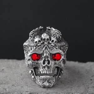 Red-eye Skull Ring / Opening adjustable