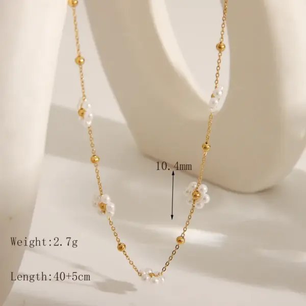 Wholesale Jewelry Retro Sweet Commute Flower 304 Stainless Steel 18K Gold Plated Necklace