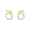 Wholesale Elegant Sweet Butterfly Copper Plating Inlay Zircon Ear Studs