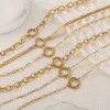Wholesale 304 Stainless Steel DIY Basic Snake Bone Chain Necklace For Women Vacuum Plated 18K Gold Accessories Lobster Clasp Casual Travel