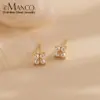 Wholesale 304 Stainless Steel Flower PVD Coated Artificial Pearls 14K Real Gold Plated Ear Studs