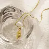 Wholesale PVD Coated Real Gold Plated 18K Gold Conch 304 Stainless Steel Beach Simple Style Waterproof Non Tarnish 304 Stainless Steel Pendant Necklace