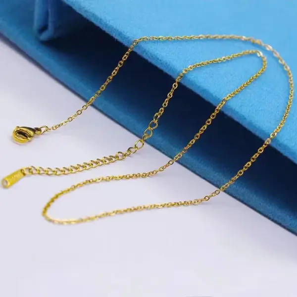 PVD Coated Real Gold Plated Geometric Stainless Steel Simple Style Waterproof Non Tarnish Necklace