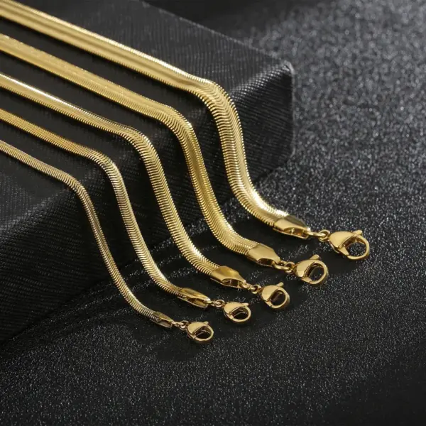 PVD Coated 18K Gold Plated Geometric Titanium Steel Fashion Waterproof Non Tarnish Titanium Steel Bracelets