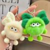 Wholesale New Cute Rex Rabbit Plush Bow Coal Ball Bag Pendant School Bag Car Doll Pendant Keychain Cartoon