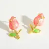1 Pair Casual Novelty Romantic Tulips Plating Titanium Steel 18K Gold Plated PVD Coated Ear Studs