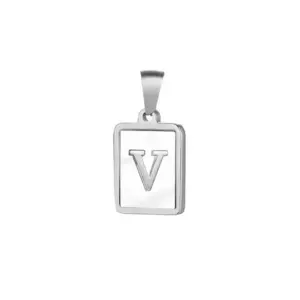 Silver / Letter V without Chain