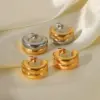 Simple Style C Shape Plating 316 Stainless Steel Ear Studs